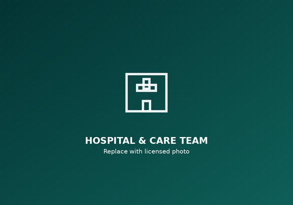 Hospital and care team — placeholder image, to be replaced with a licensed photograph